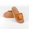 China New Fashion Design Custom Logo Women Winter Fur Slide Beautiful PU Sole Embroidery Sandals outdoor and indoor