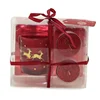 Red Christmas Tealight Gift pack Glitter Tealight Set tealight holder for promotion or discount