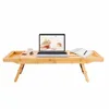 Multi functional bathtub tray wooden bamboo folding laptop table on bed