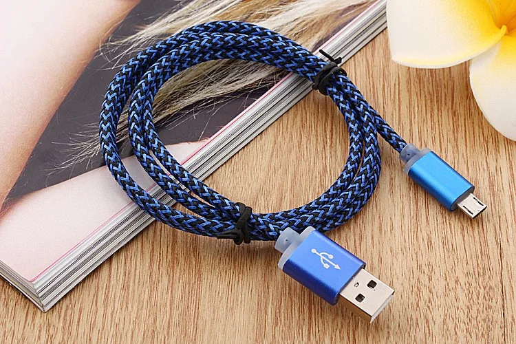 Woven Nylon data cable mobile phone braid micro USB cable for samsung s6 s5 note 5 note 2 HTC - ANKUX.COM