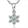 Sparkling 18K White Gold Plated Snow Flower Pendant Necklace Crystal Cubic Zirconia Snowflake Pendant Necklace