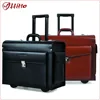 High Quality Eminent Wheeled Leather Pilot Trolley Case