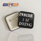 Pinsback square shape plastic button pin custom your own logo on pin button badge with safety pin high quality badge button