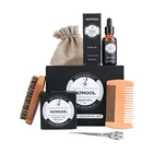 Private Label Organic Beard Balm Wax Beard Oil Beard Growth Grooming Care Kit With Cloth Bag and Oil For Men Care