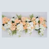 New Style Artificial Silk Table Flower Runner For Wedding Decor