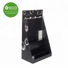 Custom Logo Classic Black Hook Table Cardboard Counter Display Stand For Electronic Products