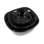 Melamine 4 5 Inch Black Embossed Square Plate Snack Dishes