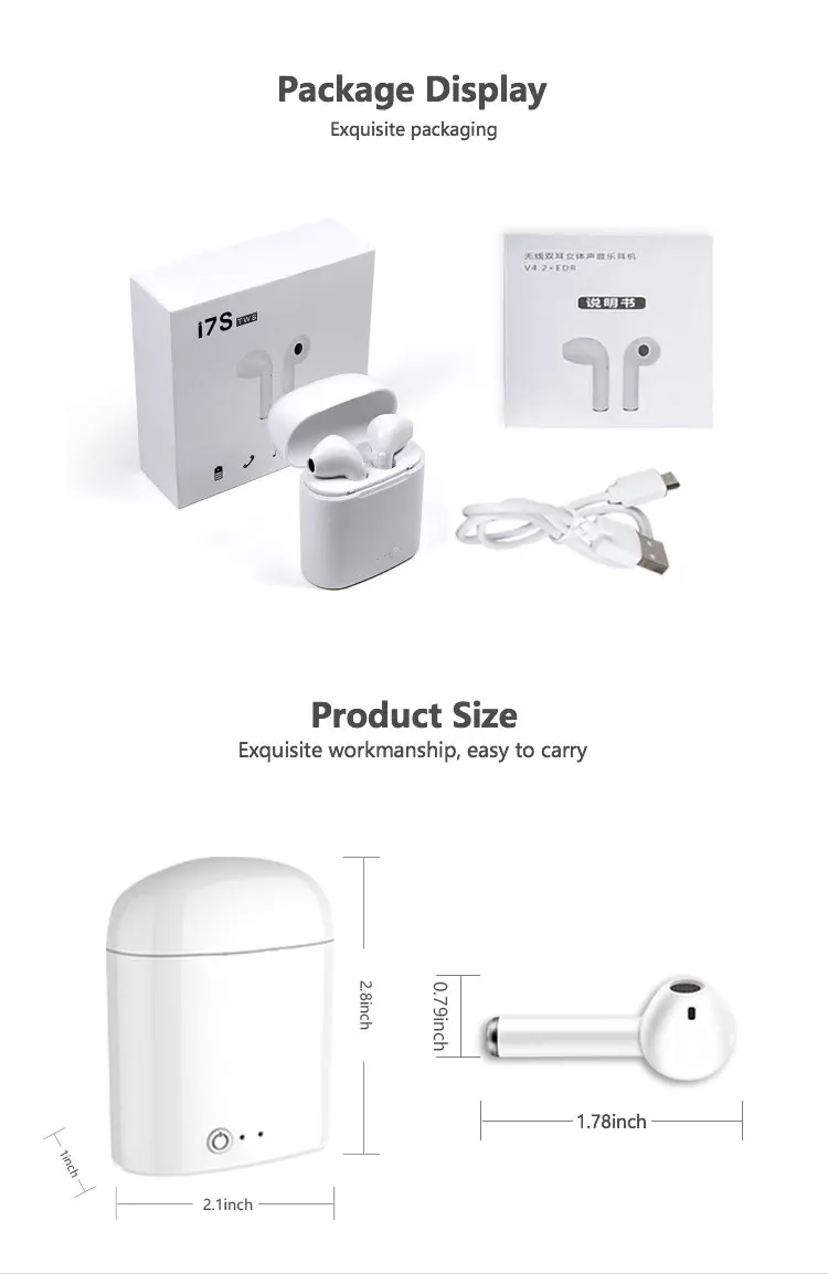 Top 10 Seller I7s TWS In Ear Wireless Earbuds With Charging Case