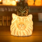 Animal lamp unique design lion shape table light porcelain night lamp