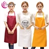 Free Printed logo uniform promotion red polyester kitchen apron with pocket for advertising gift high quality wholesale