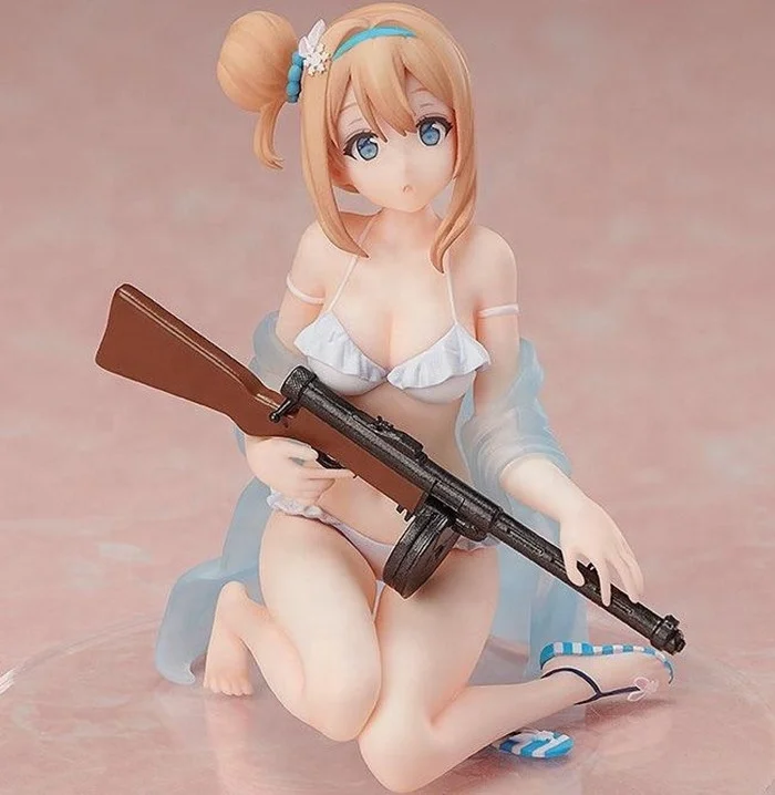 De Acción anime japonés sexy chica con arma figura/de plástico Japón adulto 3D sexy japonés chica desnuda anime figura con un rifle