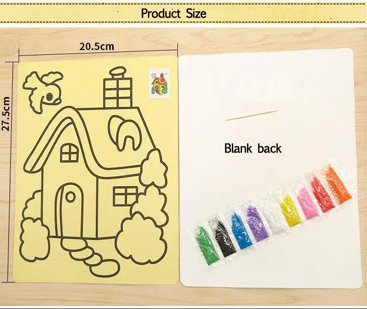 diy promotion colorful children sand painting card sand painting