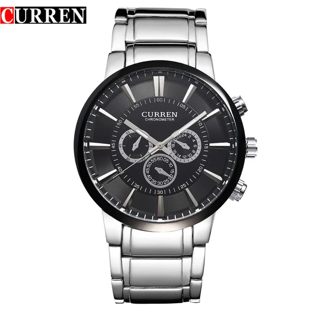 

CURREN 8001 Men Quartz Watch Luxury Stainless Steel Fashion Waterproof Men Wristwatch relojes hombre, 2 color for you choose