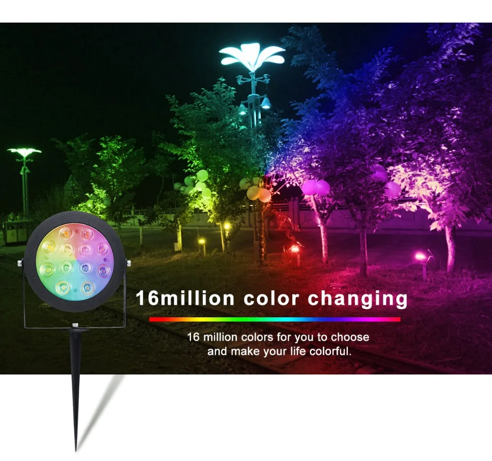 3year Warranty Ce Rohs Fcc Certified 12w High Bright Rgb Warm Cool White Dimmable Zigbee Color Outdoor Led Garden Light - ANKUX.COM