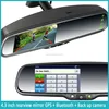 4.3 inch germid mirror WINCE 6.0 system support gps navigation , bluetooth phone, FM, E-book, back up camera display