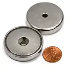 countersunk block mounting cup ndfeb n42 circle strong permanent washable magnet with hole