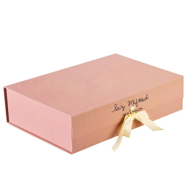 2017 hot sale custom ribbon close magnetic box luxury paper gift