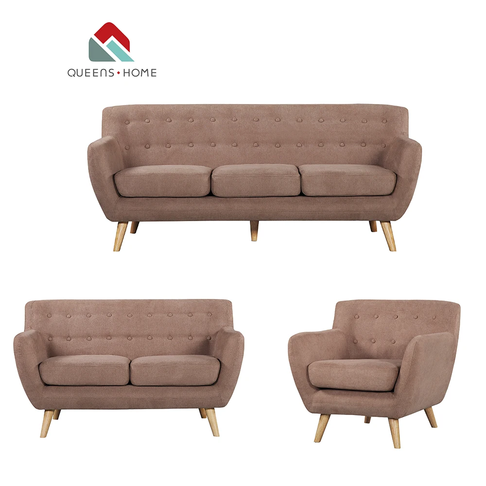 Queenshome Brown Fabric Cheap Price Continental Furniture 1 2 3 5