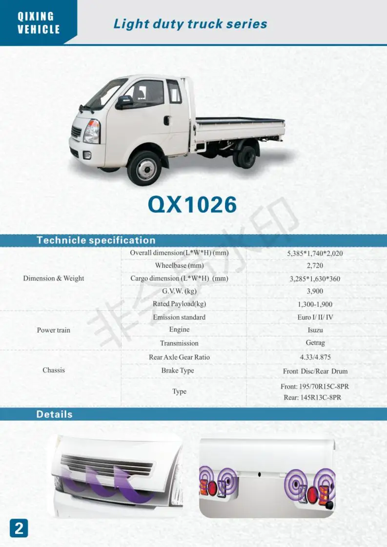 Ckd Skd Light Commercial Truck Series Lhd With Space Cabin Truck Qx