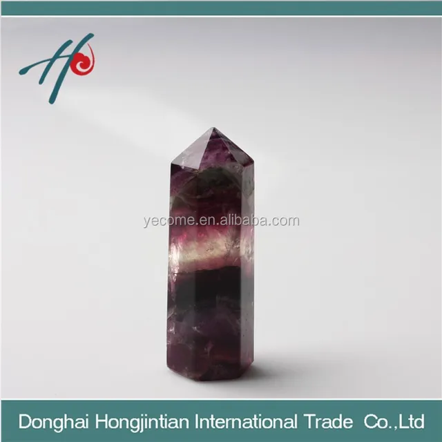 hjt hot sale high quality quartz crystal points / wands rainbow
