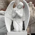 Stone Angel Grave Heart Shaped Cemetery Marble Monument