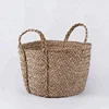 Extra large home storage handmade sea grass straw bin wholesale laundry baskets with handles