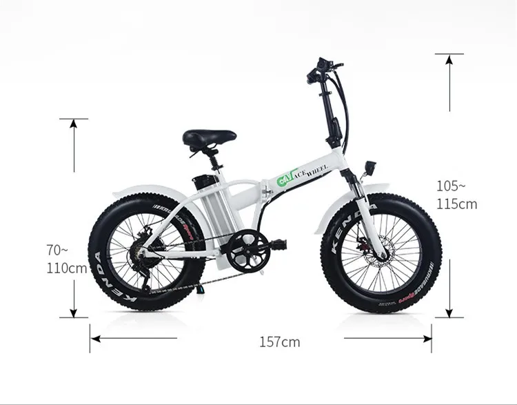Flash Deal 48v 15ah Lithium Battery 20" Fat Tyre Electric Bike 500w Foldable Electric Fat Bike Disc Brake Fat Ebike 1