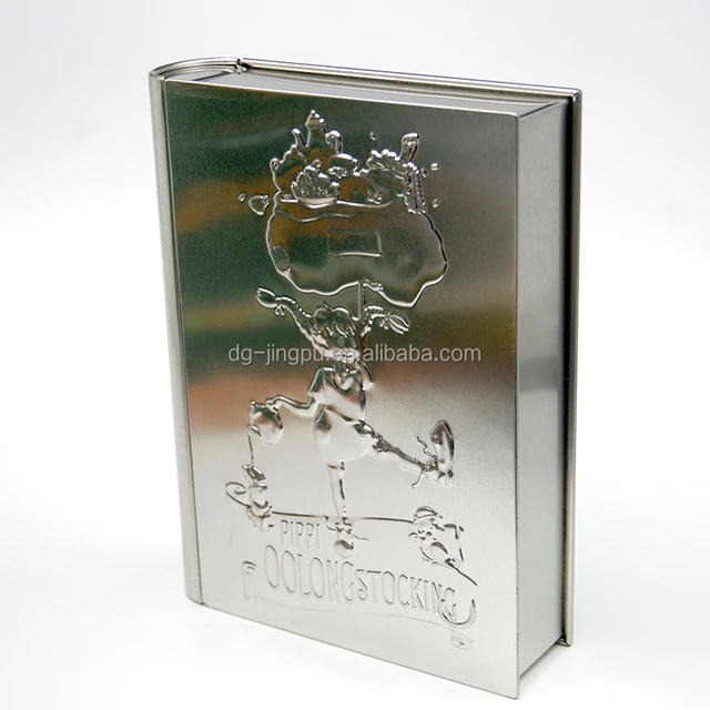 wholesale book shaped custom printed gift vintage metal tin box