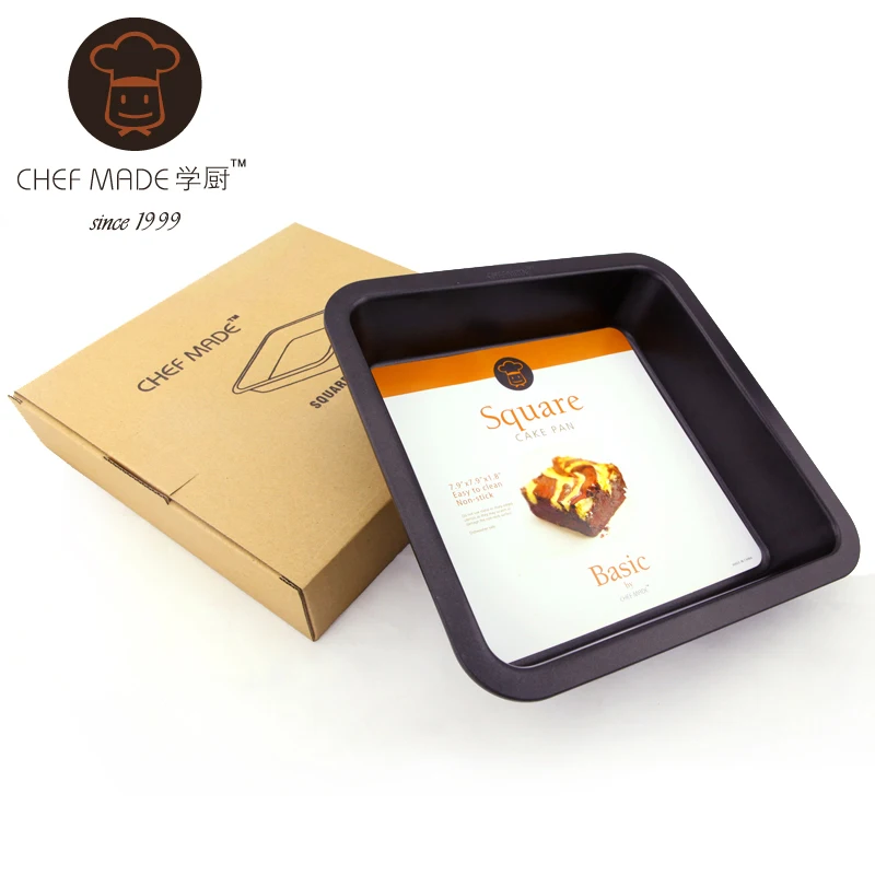 8'' silver black cake pan carbon steel durable square deep baking tray bread Baking Tray
8'' silver black cake pan carbon steel durable square deep baking tray bread Baking Tray