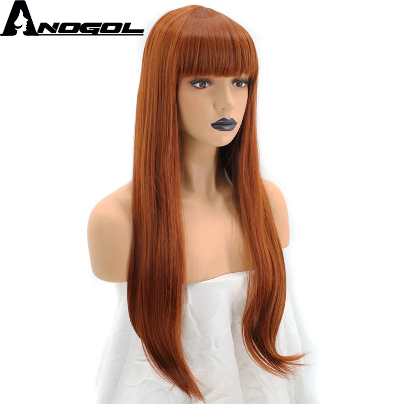 Anogol Natural Long Straight High Temperature Fiber Orange Synthetic Wig For Women With Flat Bangs
Anogol Natural Long Straight High Temperature Fiber Orange Synthetic Wig For Women With Flat Bangs