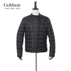 Outdoor zipper closure goose down fill leather man winter jacket