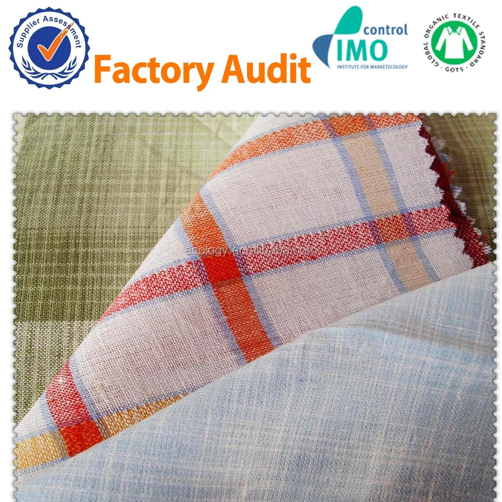 yarn dyed fireproof patchwork madras plaid fabric