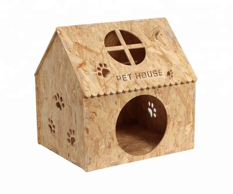 منزل حيوانات أليفة كلب قط خشبي قابل للطي قابل للطي KD للحيوانات الصغيرة