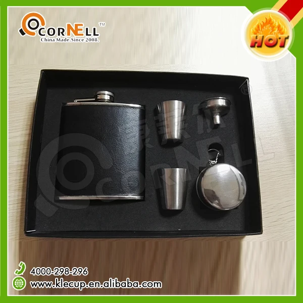 whisky flask 7oz stainless steel hip flask with shot glasses and