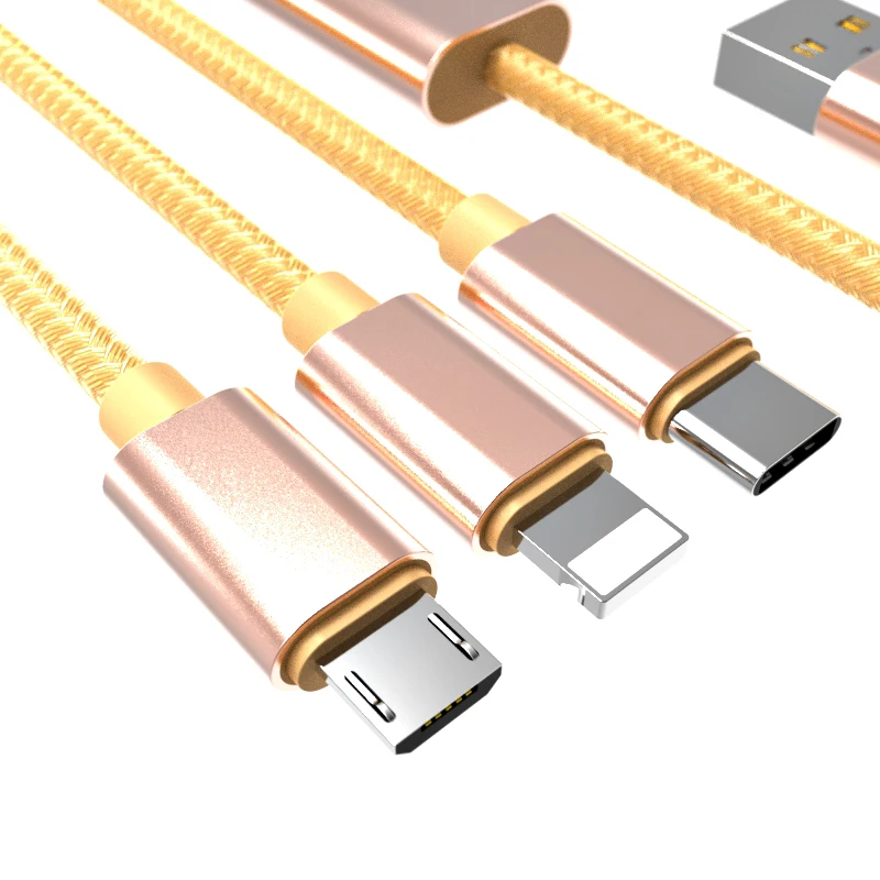 Custom logo wholesale usb cable 3 in 1 multi charger all one data for low price - ANKUX.COM