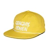 Light yellow custom design 5 panel snapback hat with rope
