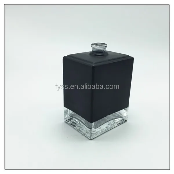 100ml Square Men Cologne Perfume Black Glass Bottle With Pump Spray