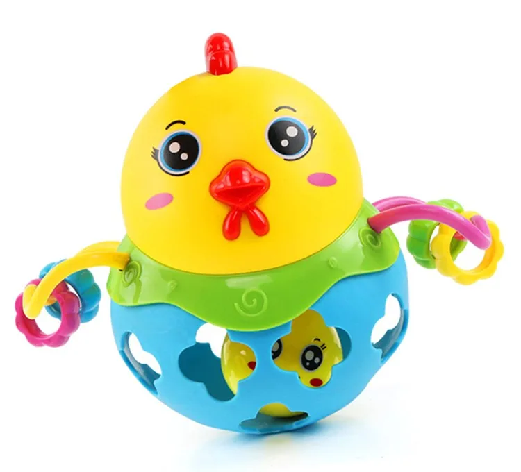 Cute cartoon chick soft plastic musical baby toy
