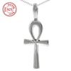 925 silver Ankh Necklace Egyptian Ankh pendant Charm Antique Silver Toned Jewelry