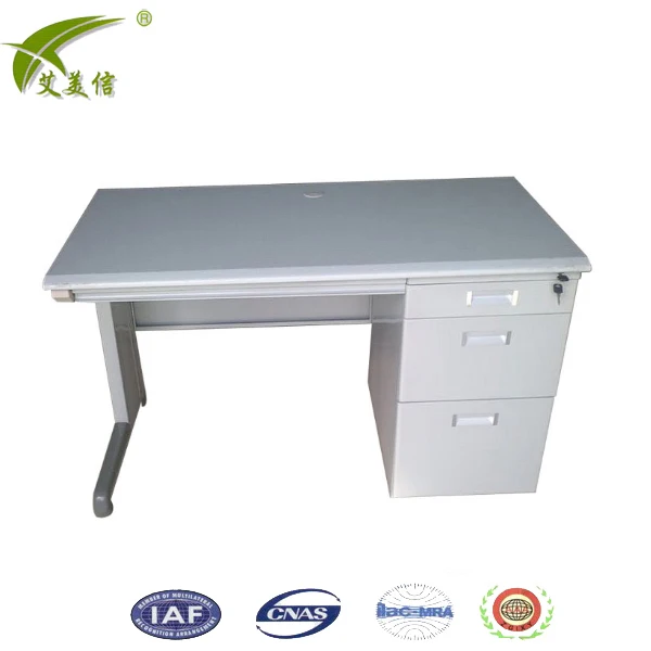 Luoyang classice design office furniture executive ceo steel office table with 3 drawer metal office computer desk cabinet
