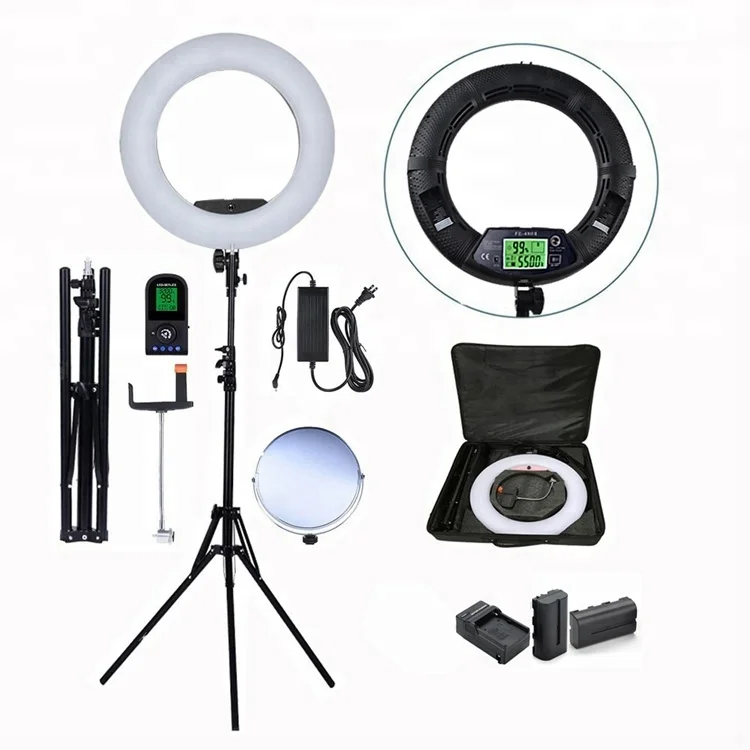 480 led video light FE-480II 18 inch 3200-5600K battery operated 96W selfie ring lamp with remote
480 led video light FE-480II 18 inch 3200-5600K battery operated 96W selfie ring lamp with remote