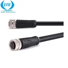 m5/m8/m12 protection cap IP67 waterproof RJ45 8P8C panel mount female cable connectors
