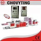 HDPE printed die cut handle bag with block header HDPE block header plastic packaging bag making machine