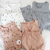 PHB12180 cotton linen fabric baby kids summer toddler girl set clothing