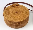 2019 hot selling Women Summer Beach Round Handmade Woven Rattan Straw Bags
