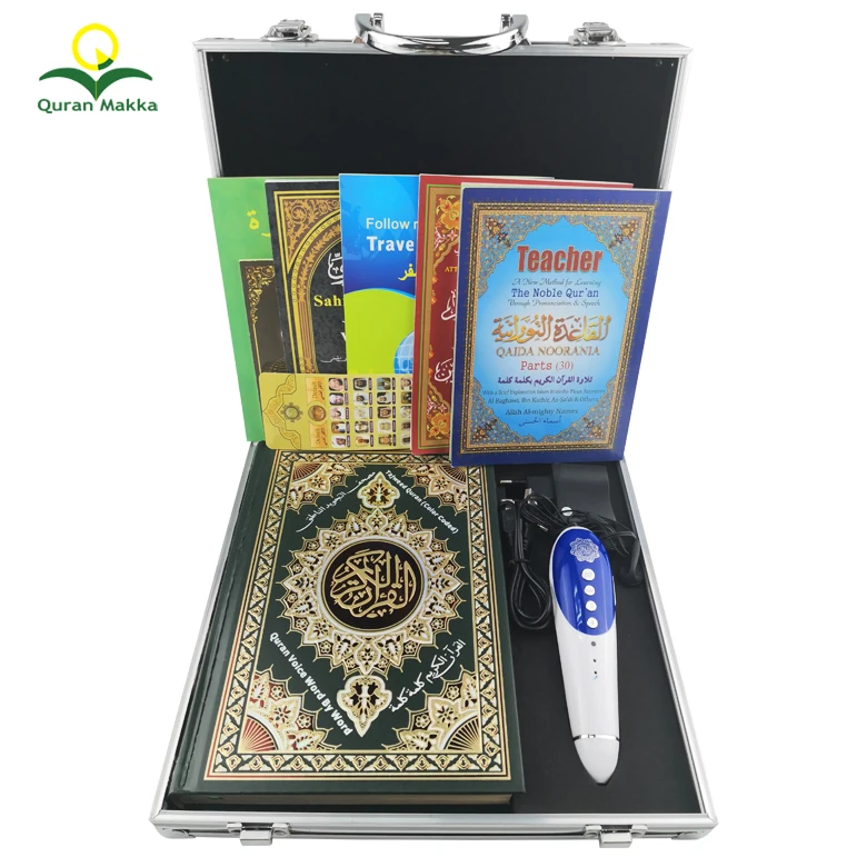 

Factory Price The Holy Digital Quran Read Pen Coran Gift Talking Reading Player With Arabic English For Kids Learning Koran, White or gold