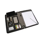 Best quality a4 leather pu zipper portfolio business file folder,wholesale portfolio padfolio with phone