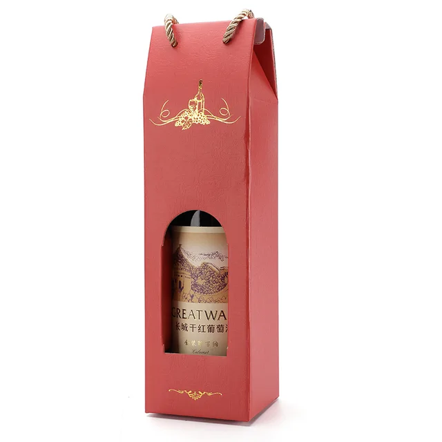 luxury single wine bottle cardboard paper wine gift box with