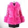 Ladies Popular Down Coat with Real Fox Fur Trim Down Puffer Jacket