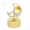 Crystocraft High Quality Luxury Stylish Gold Plated Crystals from Swarovski Moon Mini Music Boxes
